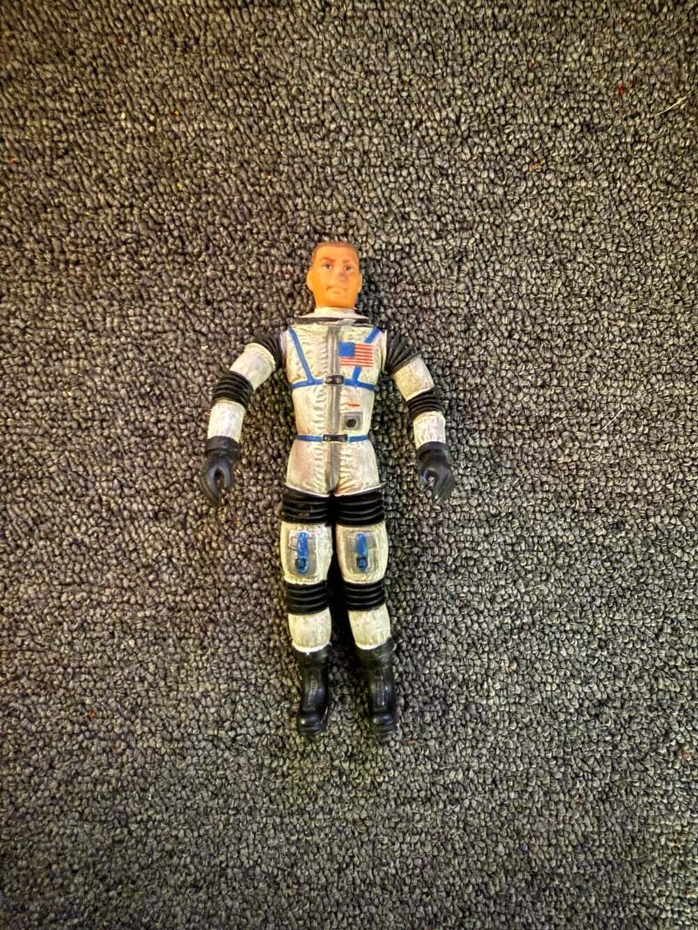 Vintage 1966 Mattel Major Matt Mason Space Action Figure with Blue Stripes